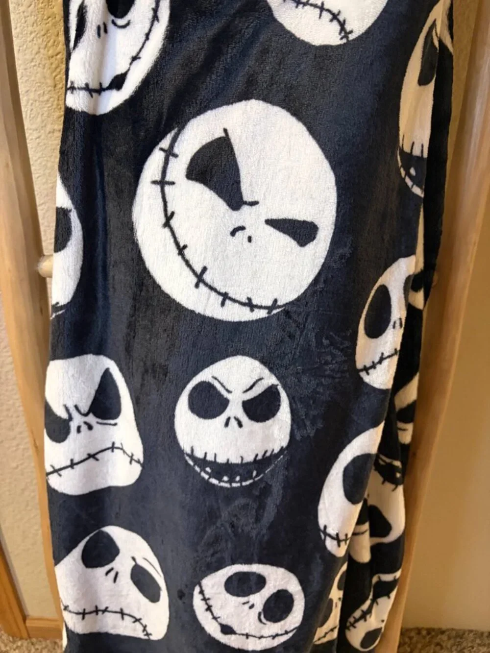 Disney Nightmare Before Christmas Jack Skellington Plush Blanket 90x90 NWT